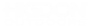 White bold text reads Higdon in large uppercase letters, with Outdoors in smaller uppercase letters underneath, set against a very light grey background.