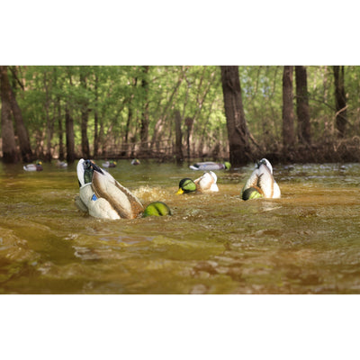 The Higdon Outdoors Motion Machine, a black tripod device with three angled legs and wire attachments, lies on the ground—an ideal water motion tool for boosting your decoy spread—shown against a white background.