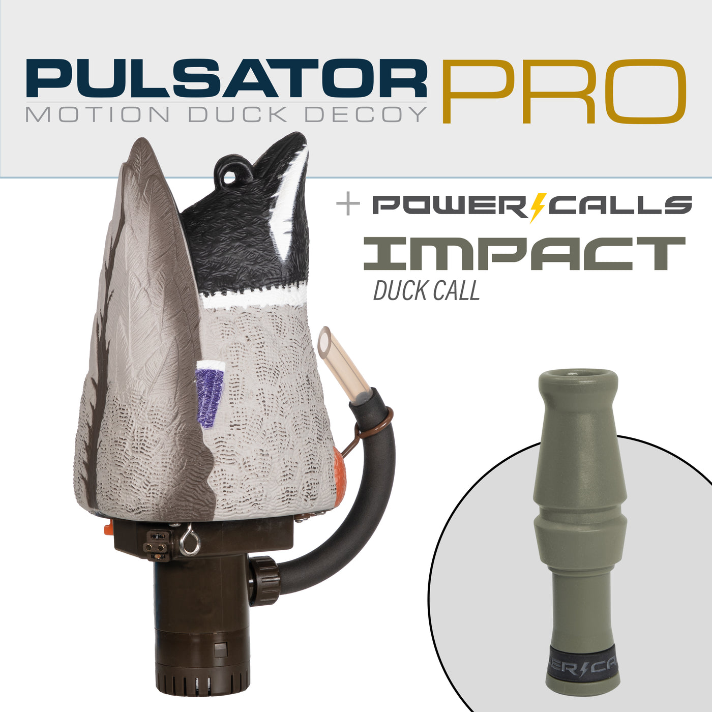 Pulsator PRO Mallard Drake w/Power Calls Impact Duck Call Bundle