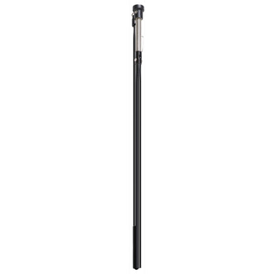 The Higdon Outdoors PRO Swimmer Trailing Rod is a long, black telescoping pole with a metal clip and height-adjustment mechanism near the top, designed for extending or adjusting height.