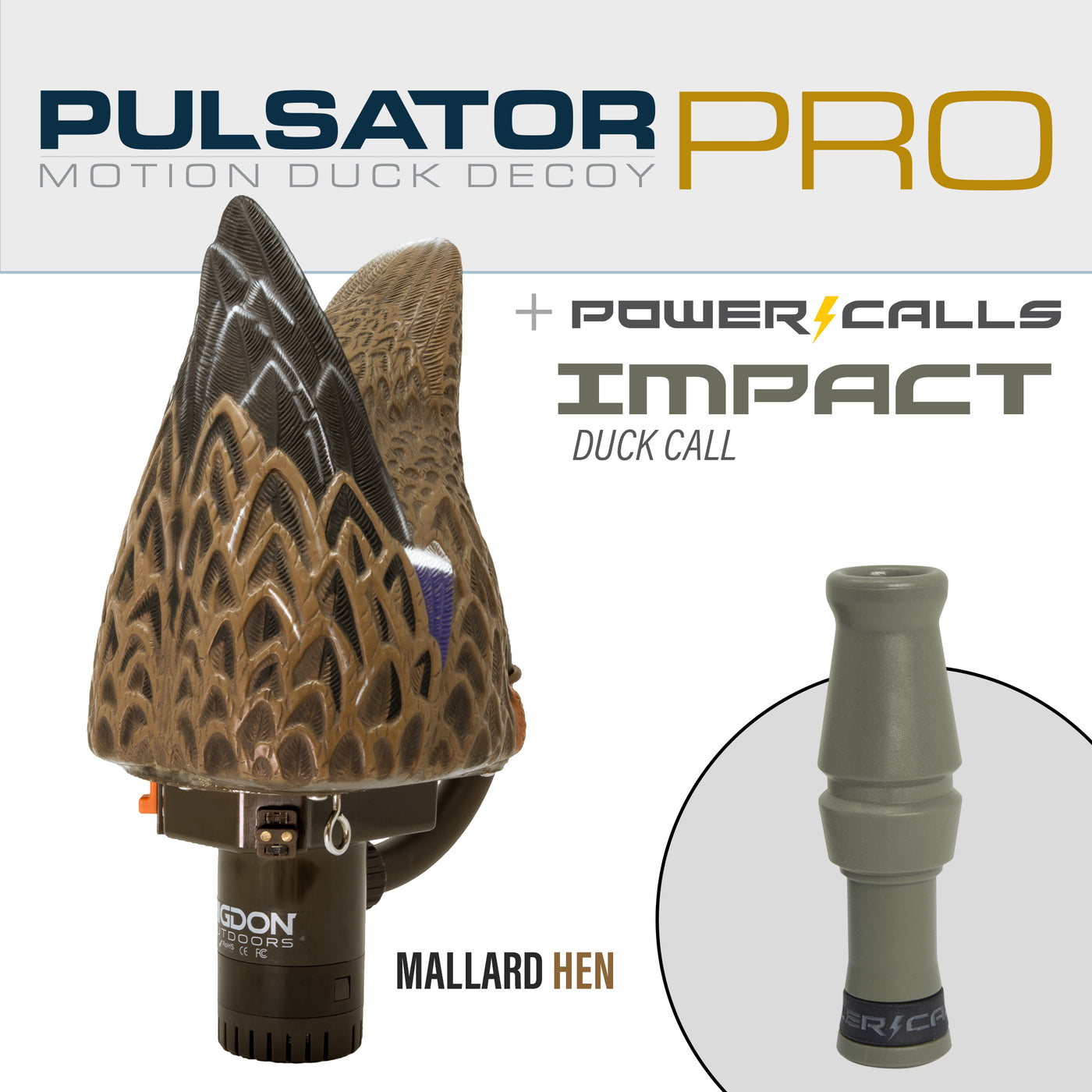 Pulsator PRO Mallard Hen w/Power Calls Impact Duck Call Bundle